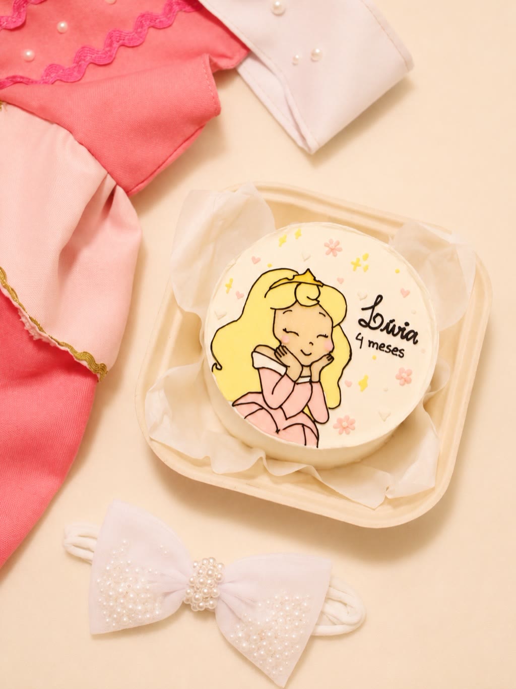 Bentô cake com princesa desenhada